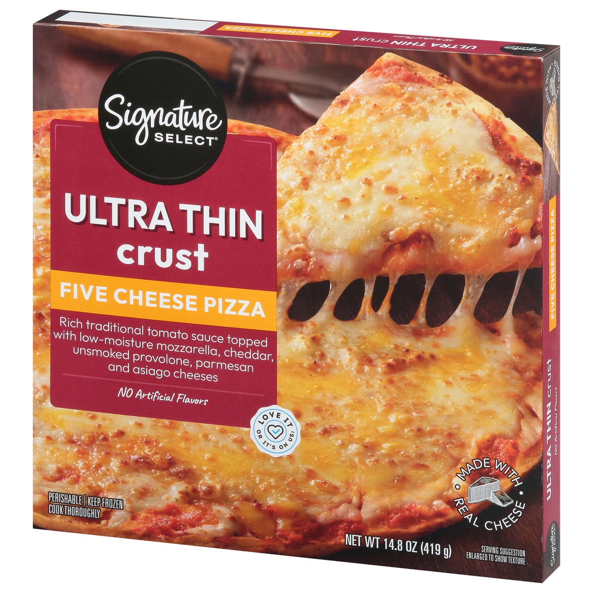 slide 10 of 14, Signature Select Ultra Thin Crust Five Cheese Pizza 14.8 oz, 14.8 oz