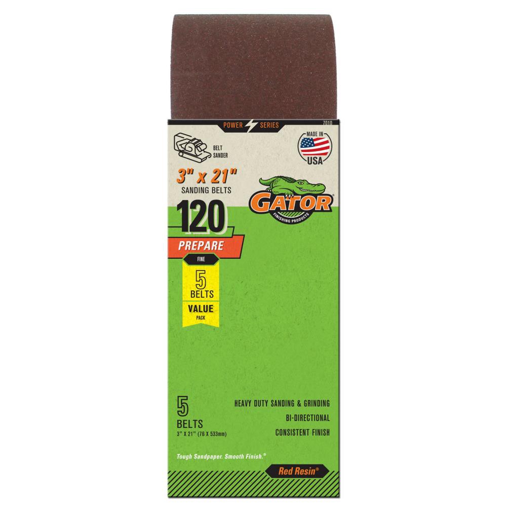 slide 1 of 6, Gator Sanding 5-Piece Aluminum Oxide 120-Grit Belt Sandpaper, 1 ct