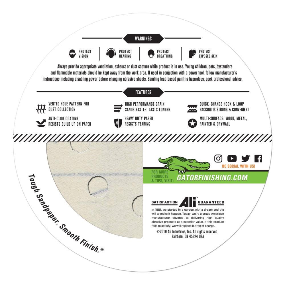 slide 4 of 6, Gator 5 in. 8-Hole Hook and Loop Sanding Disc 80 Grit 50 pack 50 -Piece Aluminum oxide 80 -Grit Disc Sandpaper, 1 ct