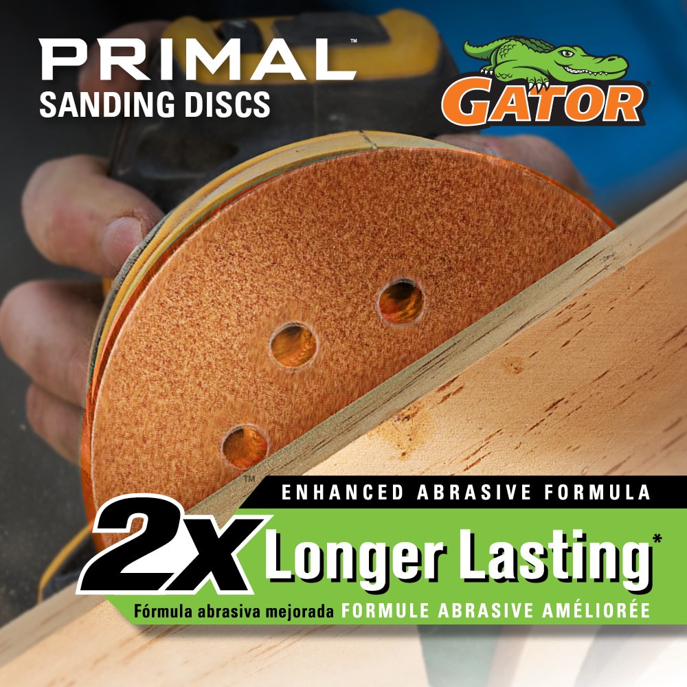 slide 2 of 6, Gator 5 in. 8-Hole Hook and Loop Sanding Disc 80 Grit 50 pack 50 -Piece Aluminum oxide 80 -Grit Disc Sandpaper, 1 ct