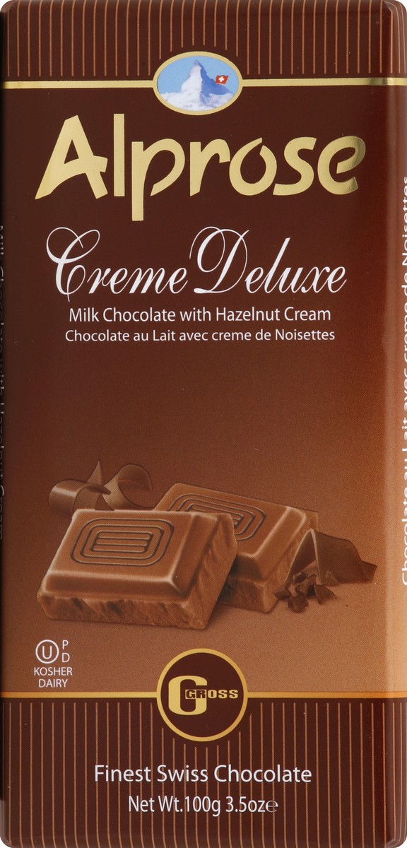 slide 3 of 5, Alprose Creme Deluxe Milk Chocolate with Hazelnut Cream, 3.5 oz