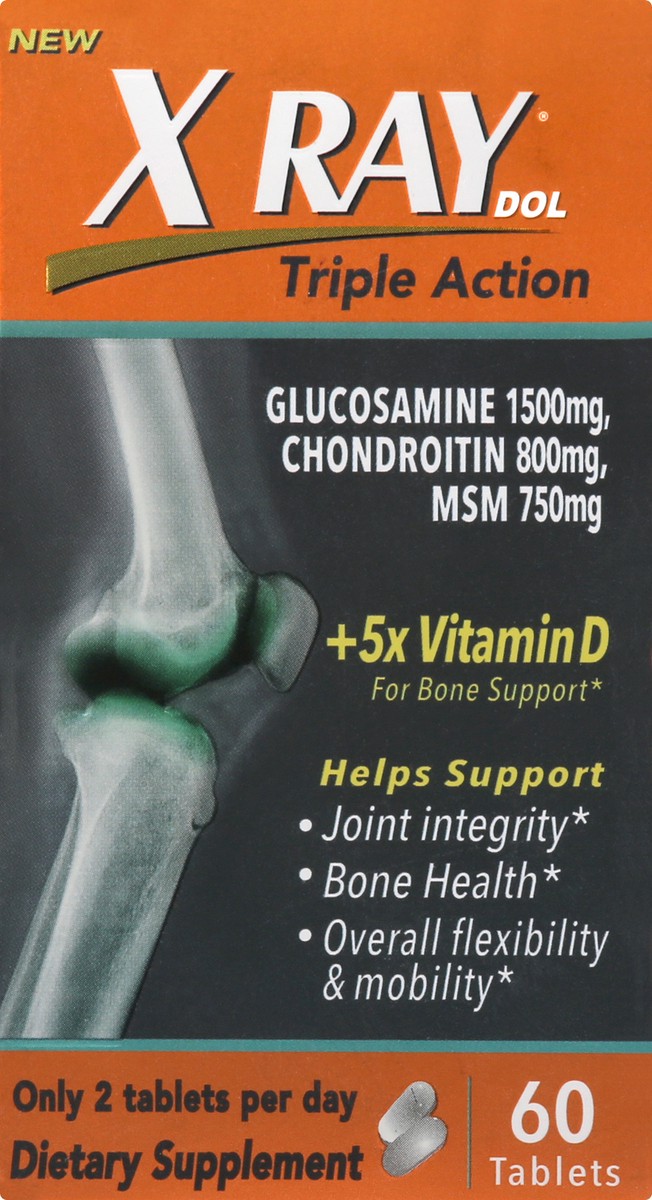 slide 3 of 13, X Ray DOL Tablets Triple Action 60 ea, 60 ct
