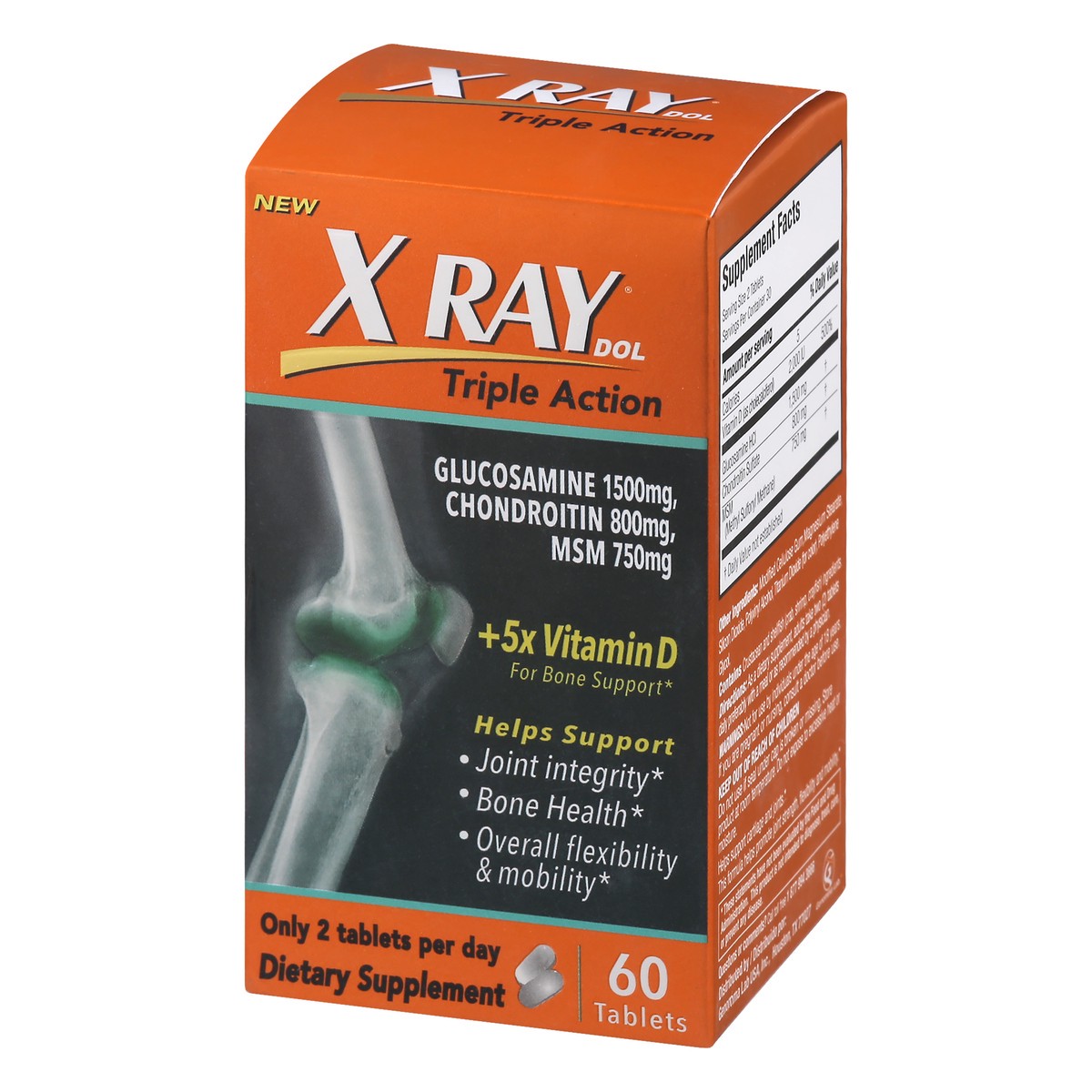 slide 5 of 13, X Ray DOL Tablets Triple Action 60 ea, 60 ct