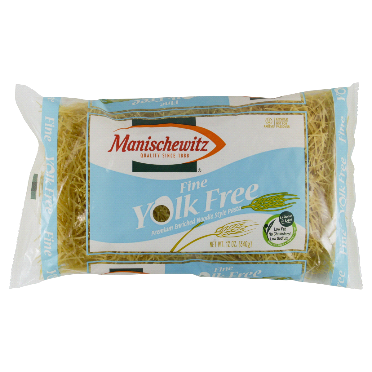 slide 1 of 9, Manischewitz Yolk Free Fine Noodle Style Pasta 12 oz, 12 oz