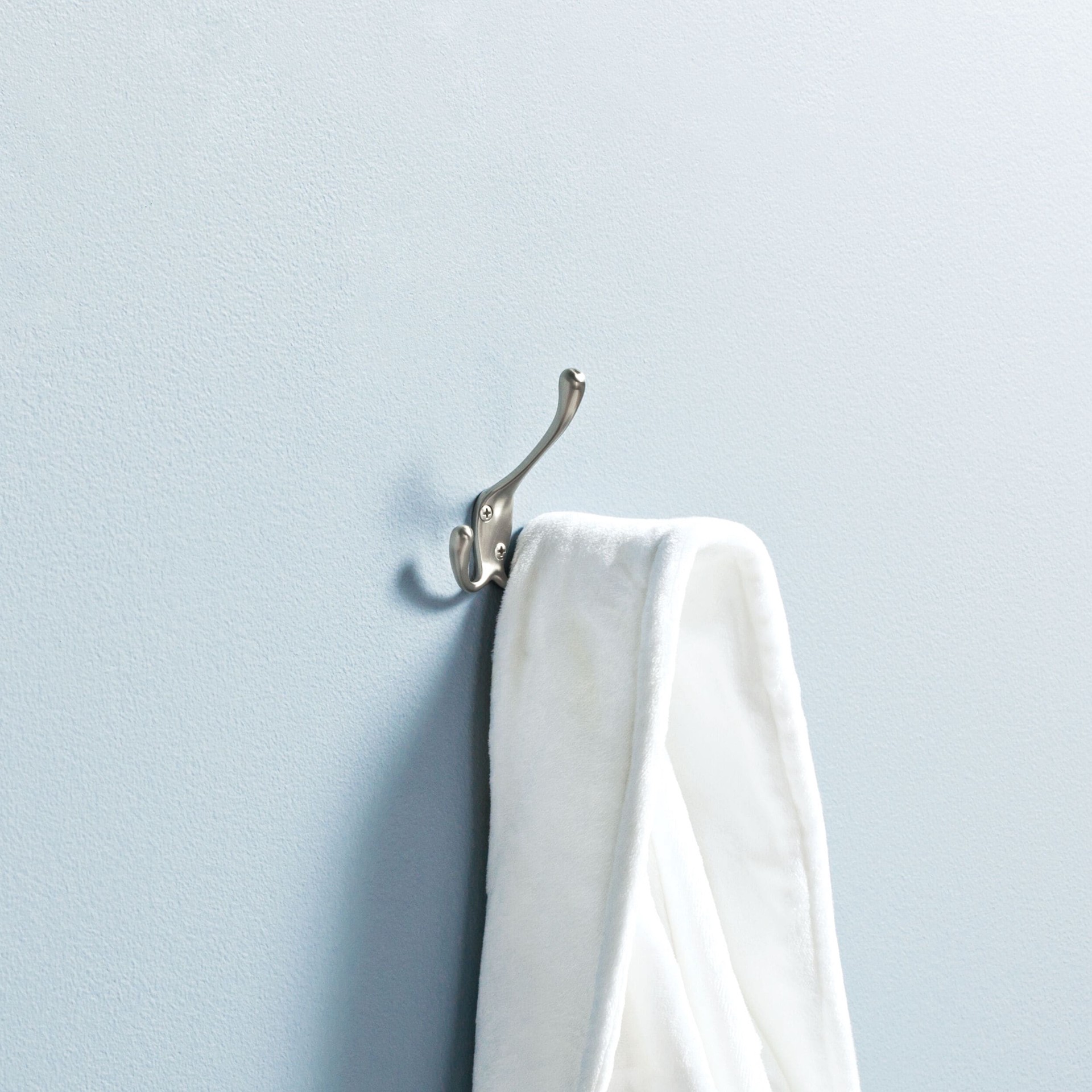 slide 3 of 6, allen + roth 1 -Hook 2.2441-in x 1.46-in H Satin Nickel Decorative Wall Hook ( 25-lb Capacity), 1 ct