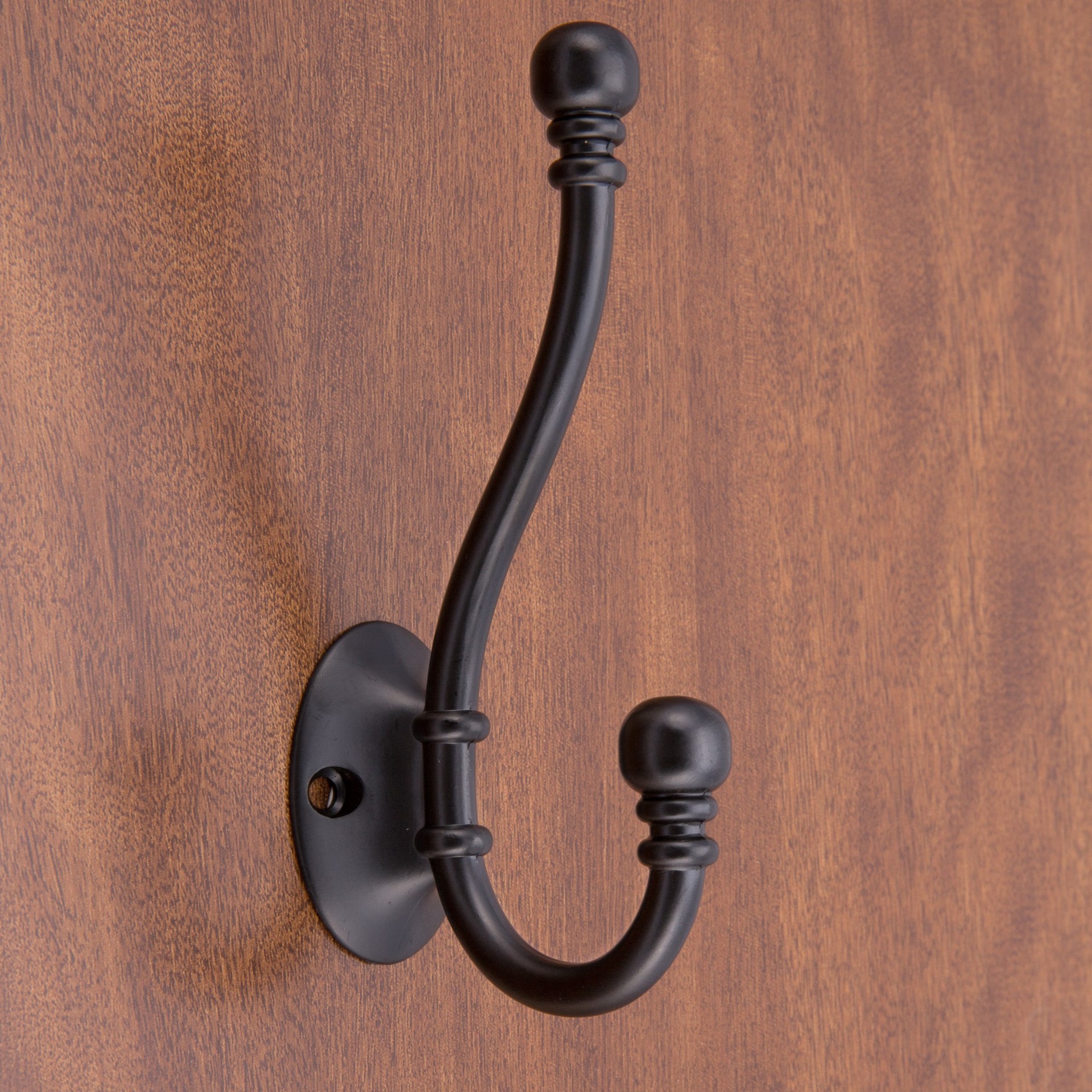 slide 2 of 6, allen + roth 1 -Hook 2.3622-in x 5.1969-in H Matte Black Decorative Wall Hook ( 25-lb Capacity), 1 ct