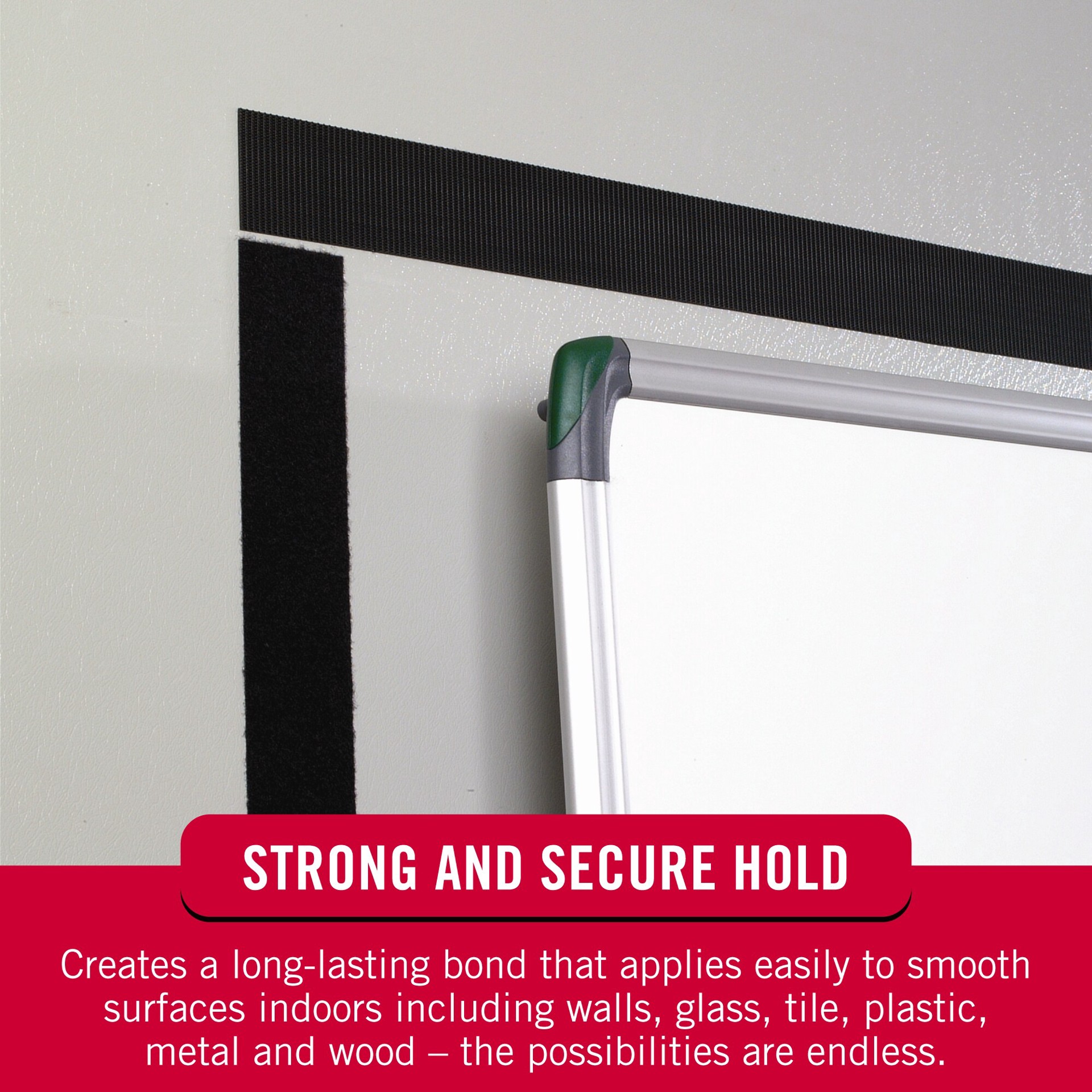 slide 6 of 6, VELCRO Brand 15 Feet White Hooks Sticky Back 15ft x 3/4in Roll White Hook loop fastener 100-lin ft 5-lb Weight Capacity, 1 ct