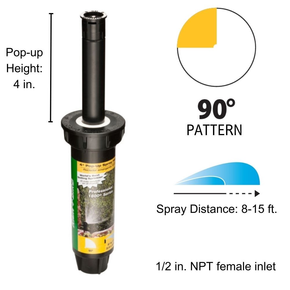 slide 2 of 6, Rain Bird 8-ft - 15-ft Quarter-circle Spray 4-in Pop-up spray head sprinkler, 1 ct