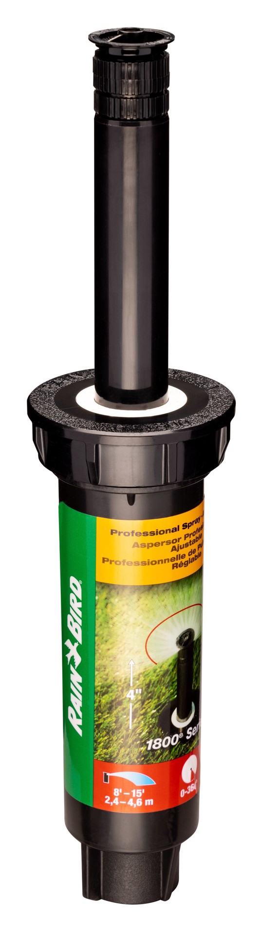 slide 1 of 6, Rain Bird 8-ft -15-ft Adjustable Spray 4-in Pop-up Spray Head Sprinkler, 1 ct