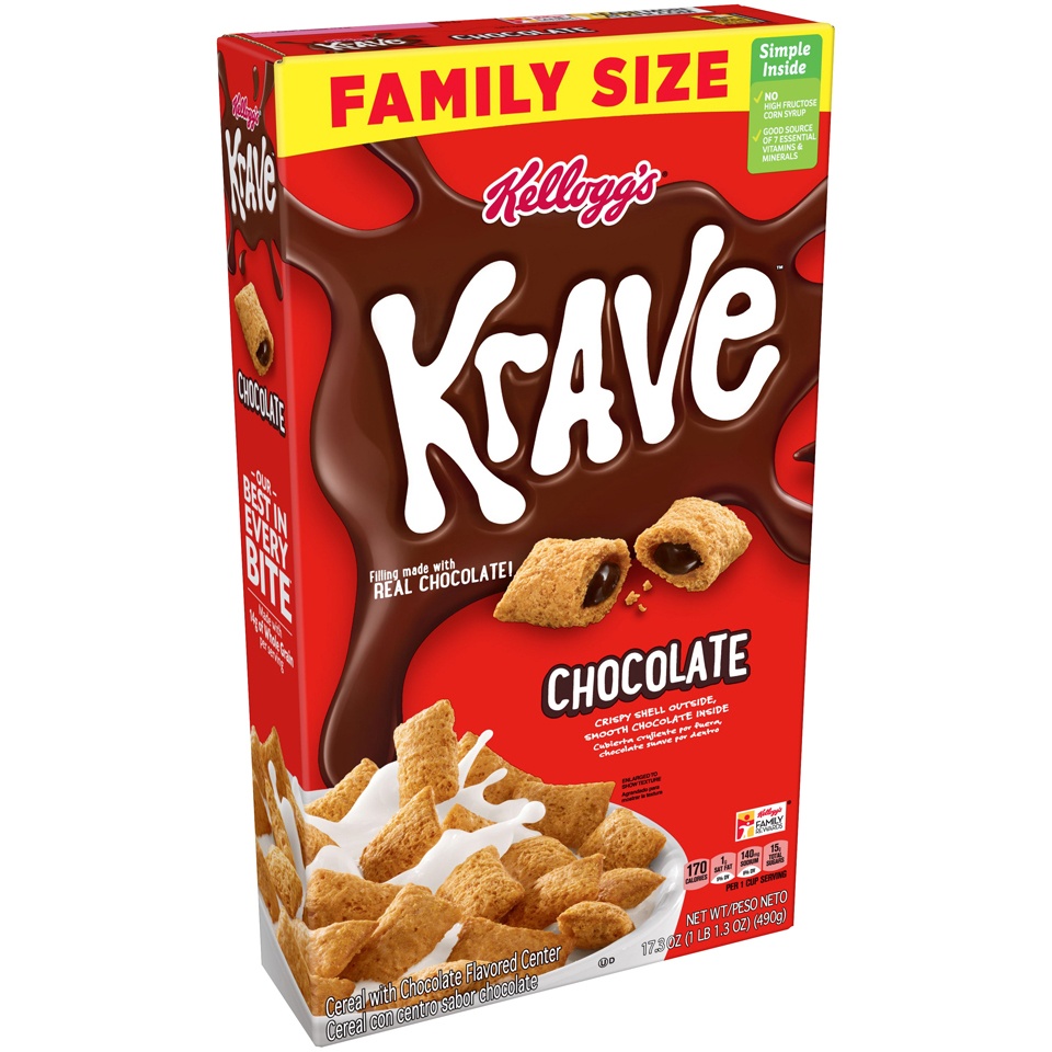 slide 5 of 5, Krave Breakfast Cereal - 17.3oz - Kellogg's, 17.3 oz