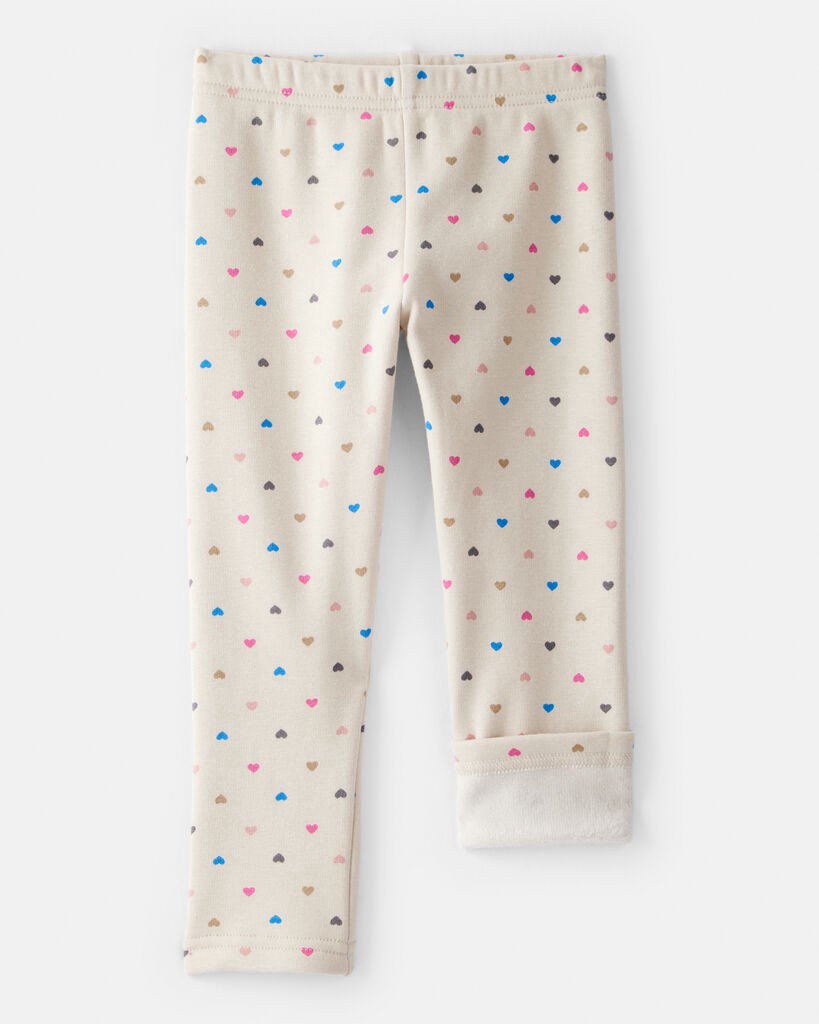 slide 2 of 4, Carter's Carters Toddler Girl Heart Pull-On Stretch Cozy Leggings - Cream Cream 2T, 1 ct