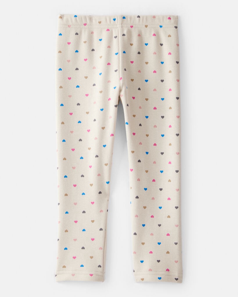 slide 3 of 4, Carter's Carters Toddler Girl Heart Pull-On Stretch Cozy Leggings - Cream Cream 2T, 1 ct