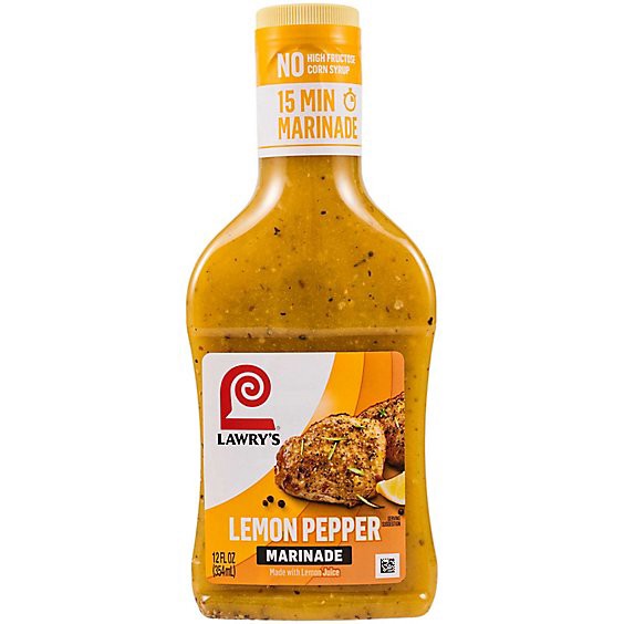 slide 1 of 10, Lawry's Lemon Pepper With Lemon Marinade - 12 Fl. Oz., 12 fl oz