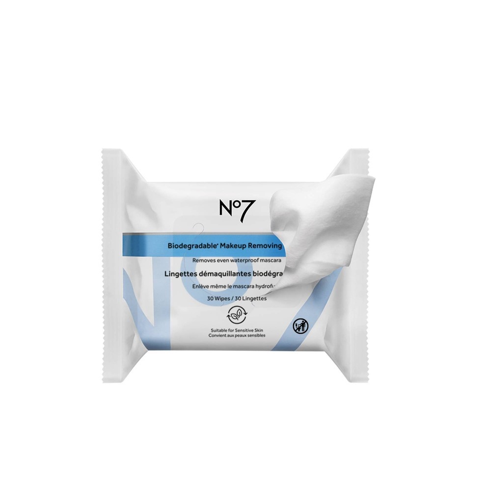 slide 2 of 3, No7 Biodegradable Makeup Removing Wipes, 30 ct