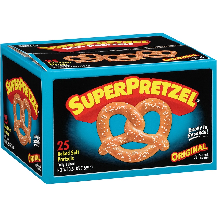slide 2 of 3, SuperPretzel Soft Pretzel - Original Family Pack, 25 ct