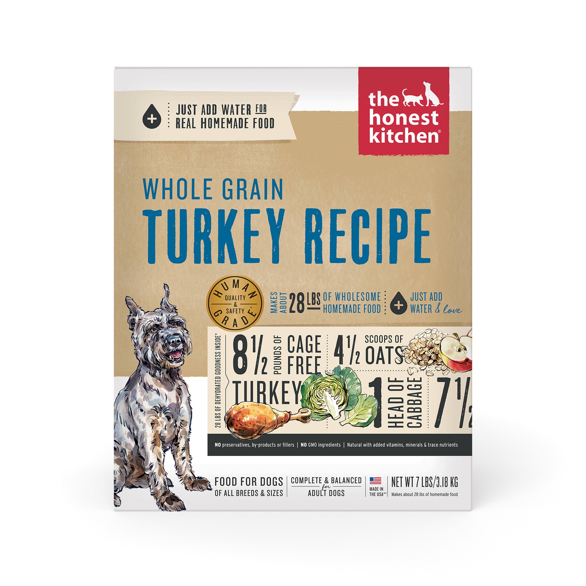 slide 1 of 9, The Honest Kitchen Dehydrated Wholemade™ Whole Grain Turkey Dog Food, 7 lb Box, 1 ct