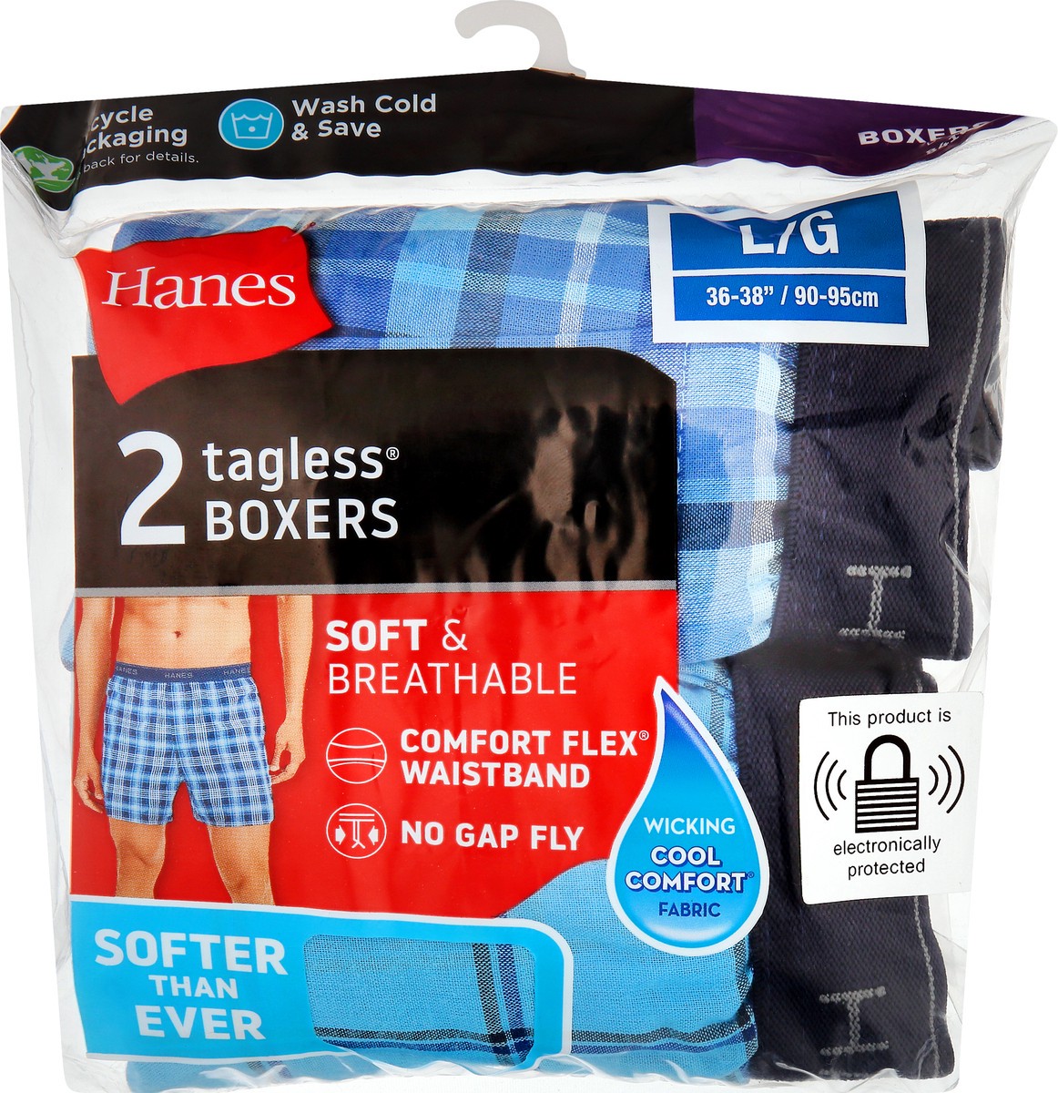 slide 1 of 8, Hanes L/G Tagless Boxers 2 ea, 2 ct