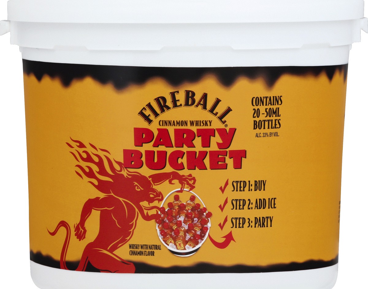 slide 3 of 7, Fireball Cinnamon Whiskey Party Bucket 20 Pack 50ml 66 Proof, 50 ml