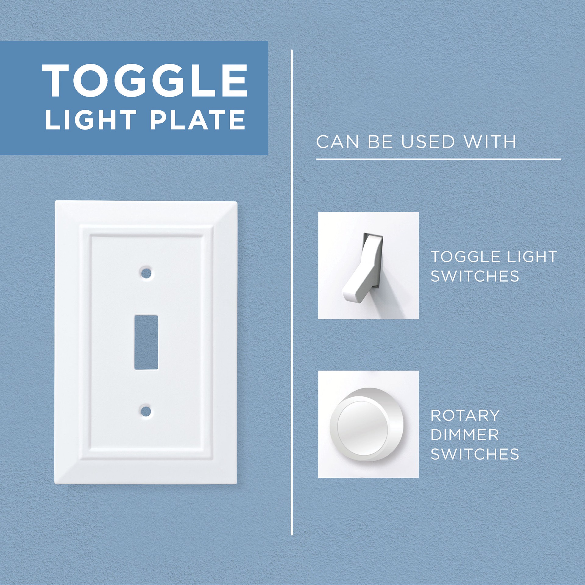 slide 6 of 6, allen + roth Wood Square 1 -Gang Midsize Size Light wood Wood Indoor Toggle Wall Plate, 1 ct