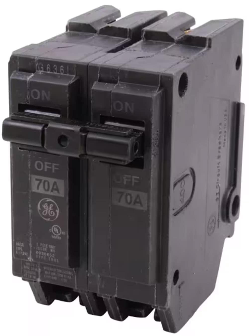 slide 5 of 5, GE 70-amp 2 -Pole Standard trip Circuit Breaker, 1 ct