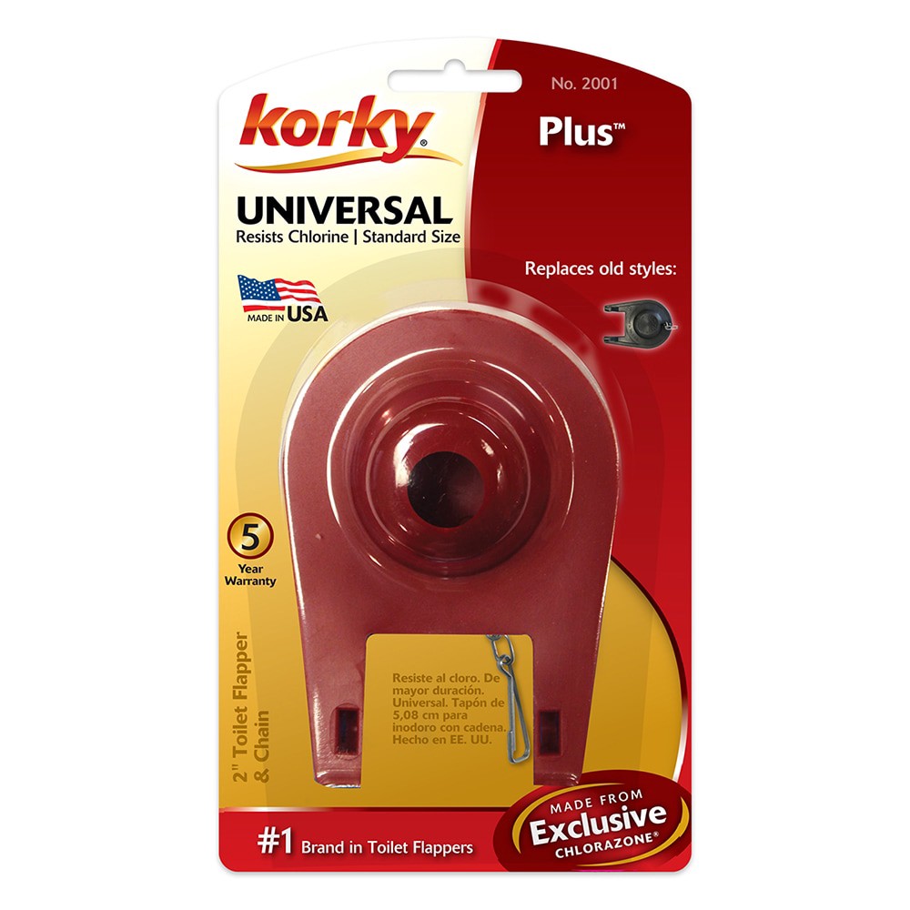 slide 2 of 6, Korky Plus 2.0-in Rubber Toilet flapper Universal Compatible, 1 ct