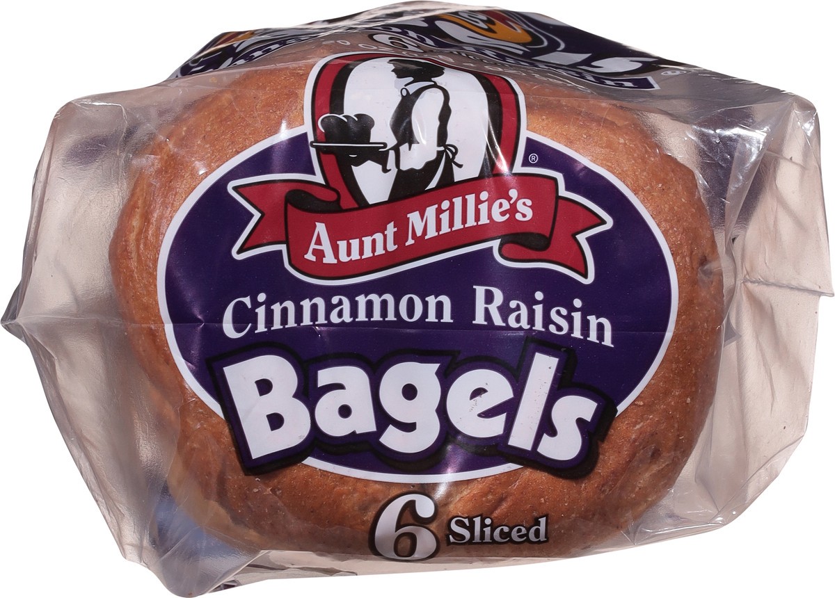 slide 4 of 9, Aunt Millie's Sliced Soft Cinnamon Raisin Bagels 6 ea, 6 ct; 20 oz