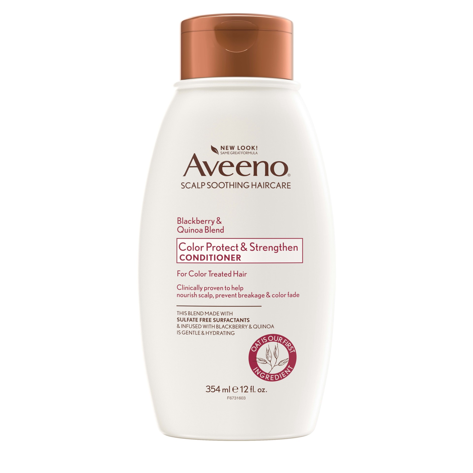 slide 1 of 1, Aveeno Blackberry & Quinoa Strengthening Conditioner for Color-Treated Hair, Moisturizing, Color-Protecting, 12 fl oz, 354 ml