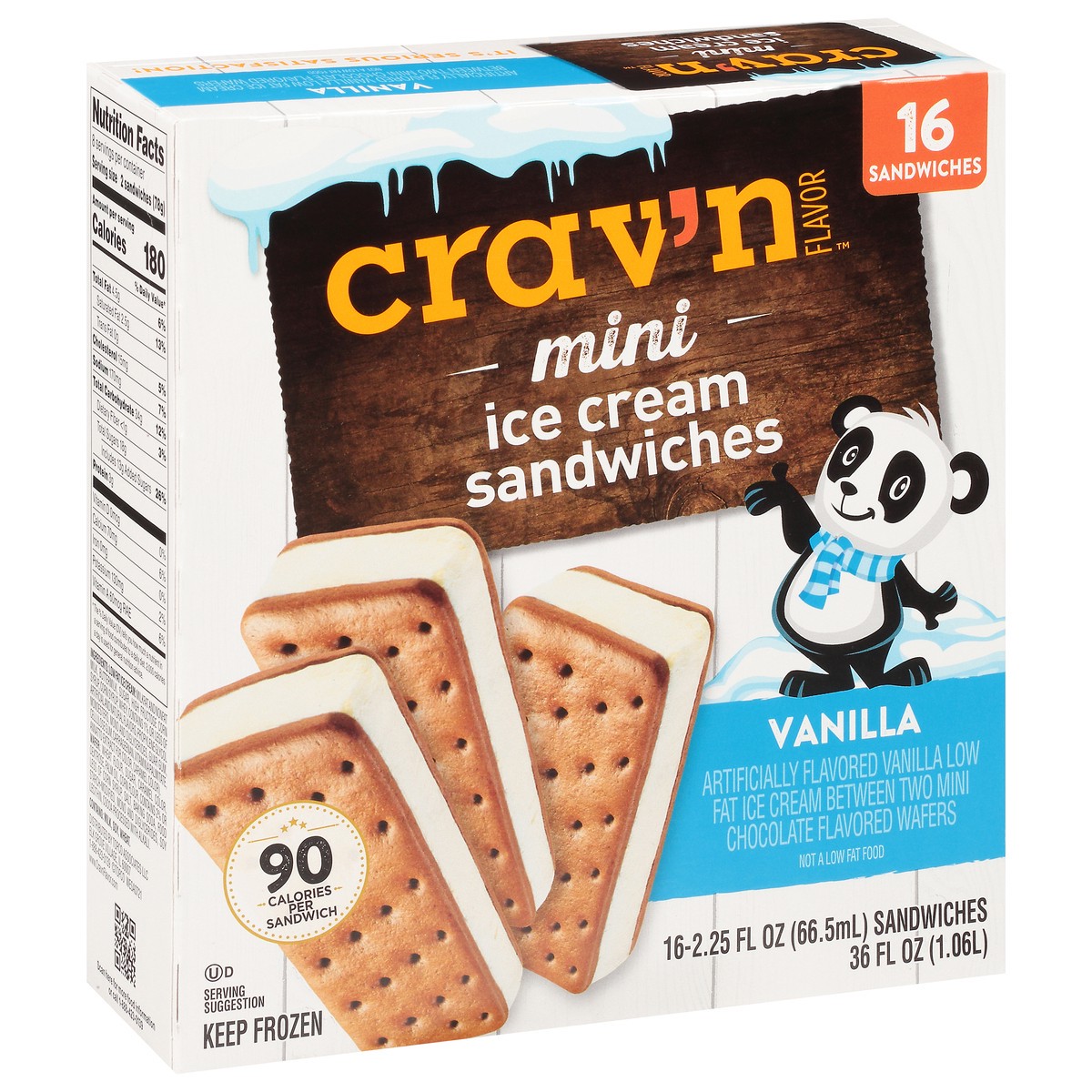 slide 2 of 9, Crav'n Flavor Mini Vanilla Ice Cream Sandwiches 16 ea, 16 ct