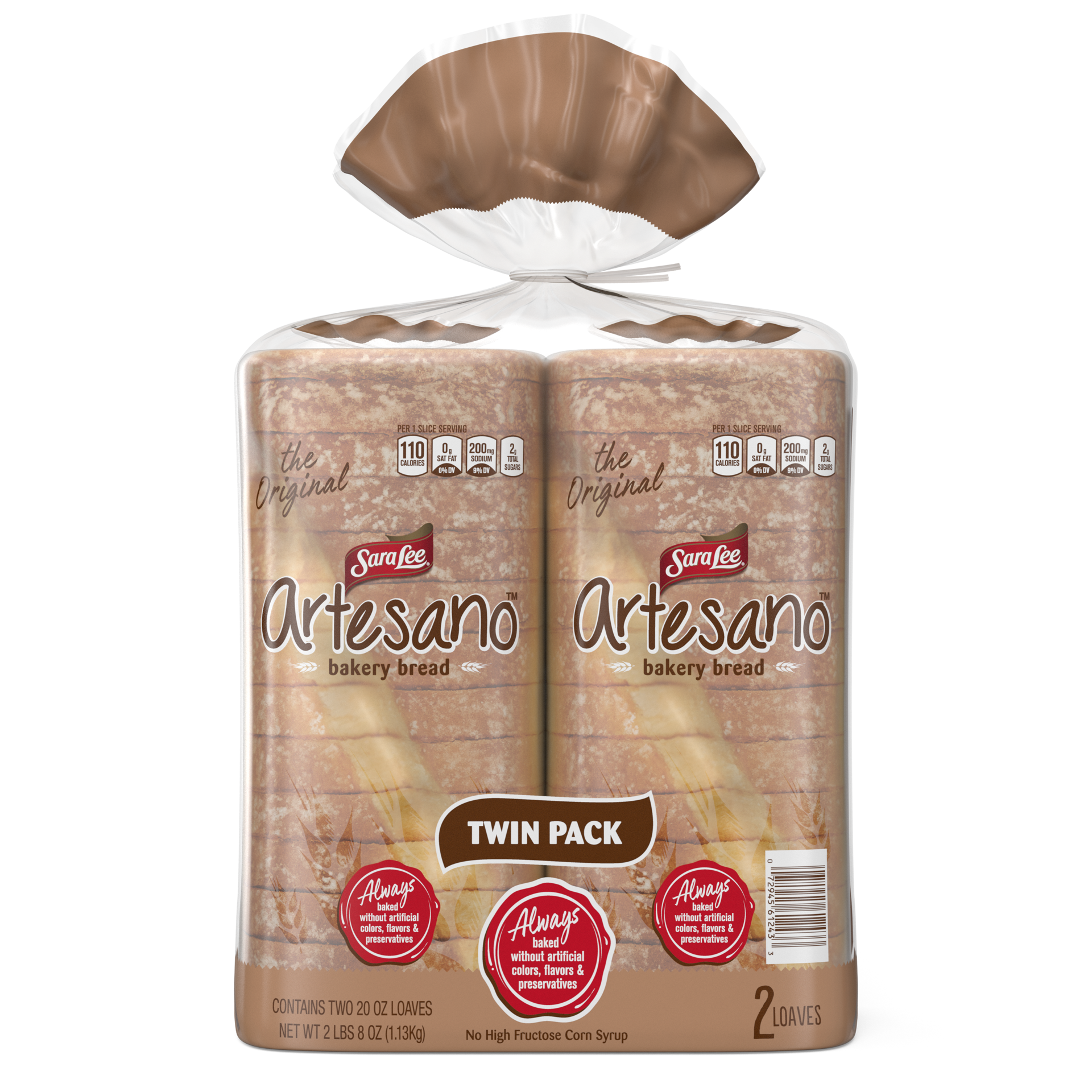 slide 1 of 5, Sara Lee Original Artesano Bakery Bread, Twin Pack, 40 oz, 2 ct