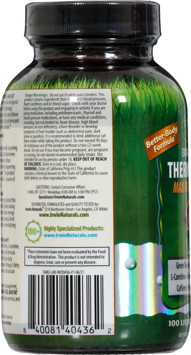 slide 7 of 9, Irwin Naturals Extra-Energy Thermo-Fuel Max Fat Burner 100 Softgels, 100 ct