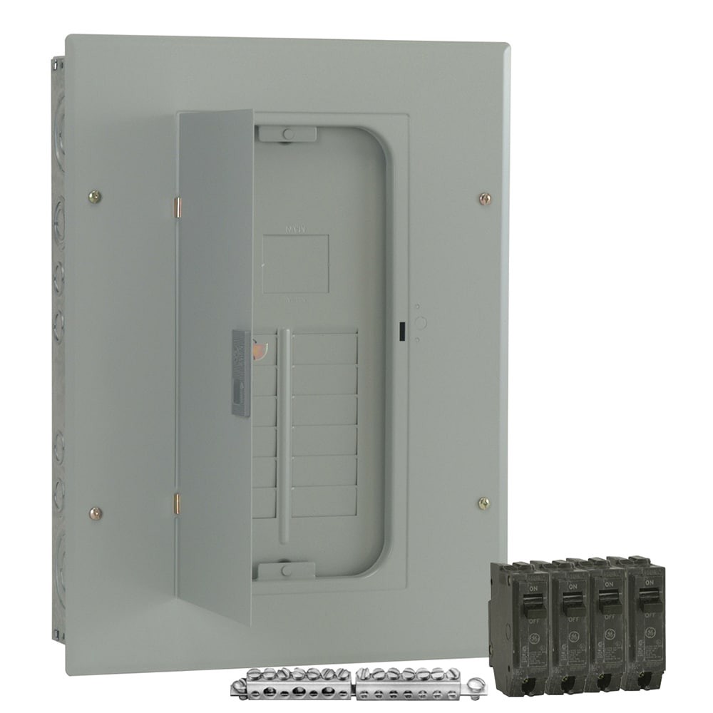 slide 2 of 5, GE PowerMark Gold 100 -Amp 22 -Spaces 12 -Circuit Indoor Main Breaker Load Center (Value Pack), 1 ct