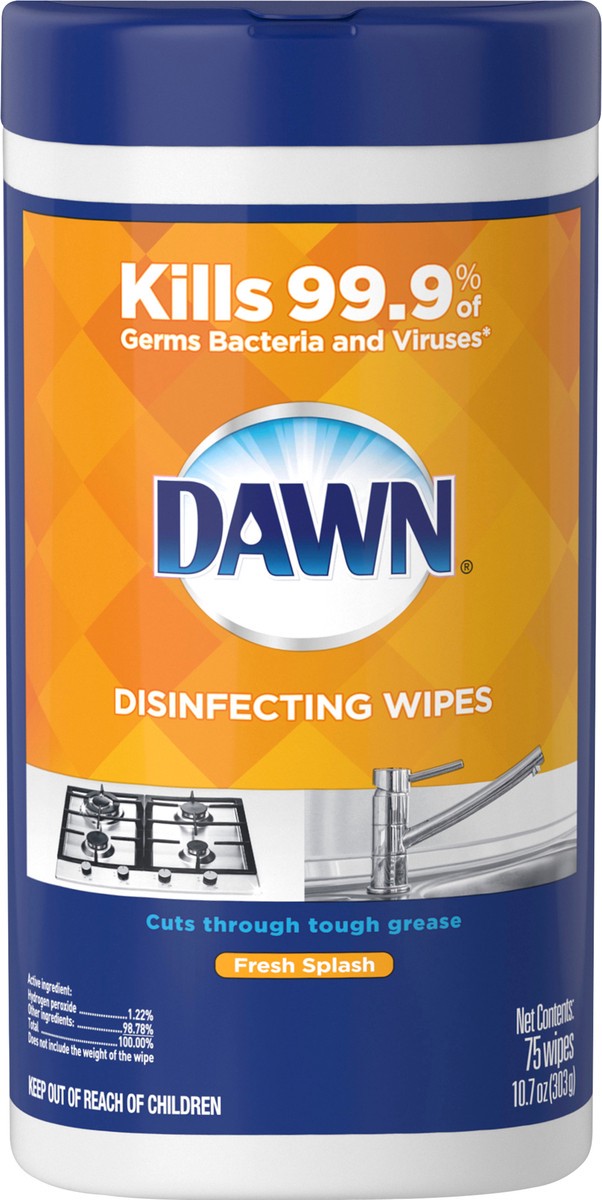 slide 3 of 3, Dawn Disinfecting Wipes, Fresh Scent, 75 count, 75 ct