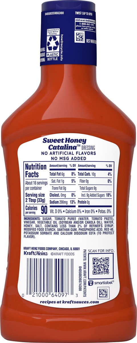 slide 4 of 13, Kraft Sweet Honey Catalina Salad Dressing Bottle - 16 Fl. Oz., 16 fl oz