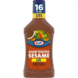Kraft Asian Toasted Sesame Lite Salad Dressing Bottle - 16 Fl. Oz.