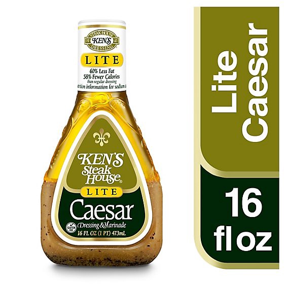 slide 1 of 11, Kens Steak House Dressing Lite Caesar - 16 Fl. Oz., 16 fl oz