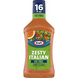 Kraft Zesty Italian Fat Free Salad Dressing Bottle - 16 Fl. Oz.