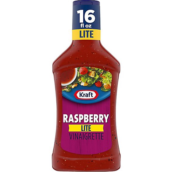 slide 1 of 1, Kraft Raspberry Vinaigrette Lite Salad Dressing Bottle - 16 Fl. Oz., 16 fl oz