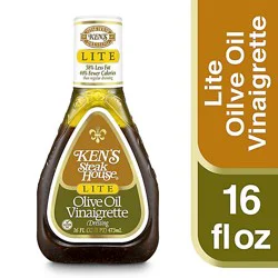 Kens Steak House Lite Dressing Olive Oil Vinaigrette - 16 Fl. Oz.