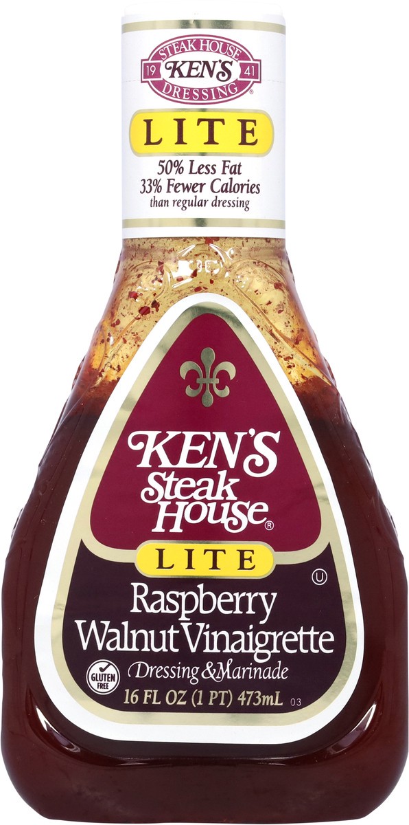 slide 4 of 12, Kens Steak House Dressing Lite Raspberry Walnut Vinaigrette - 16 Fl. Oz., 16 fl oz
