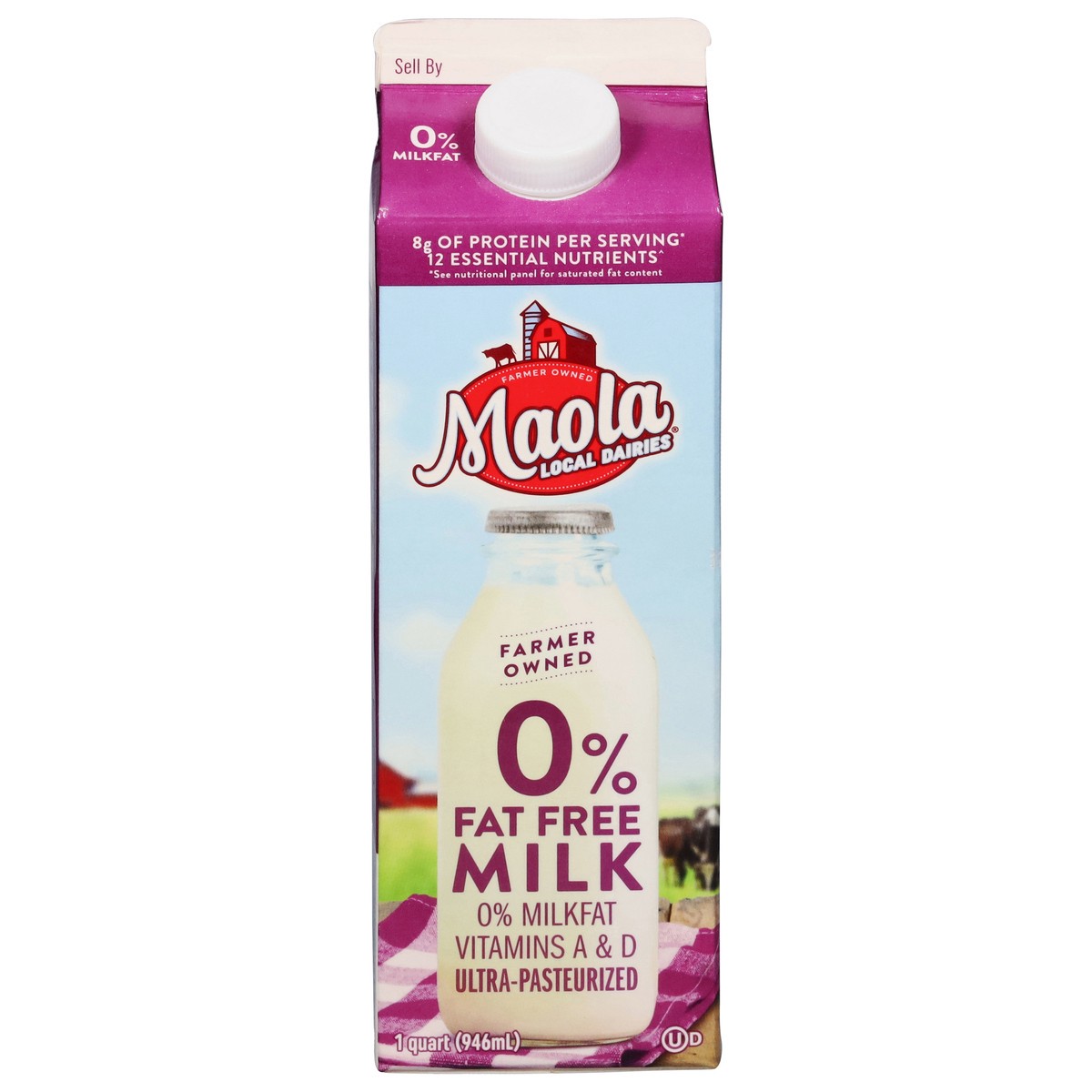 slide 1 of 13, Maola Fat Free Skim Milk, 1 qt