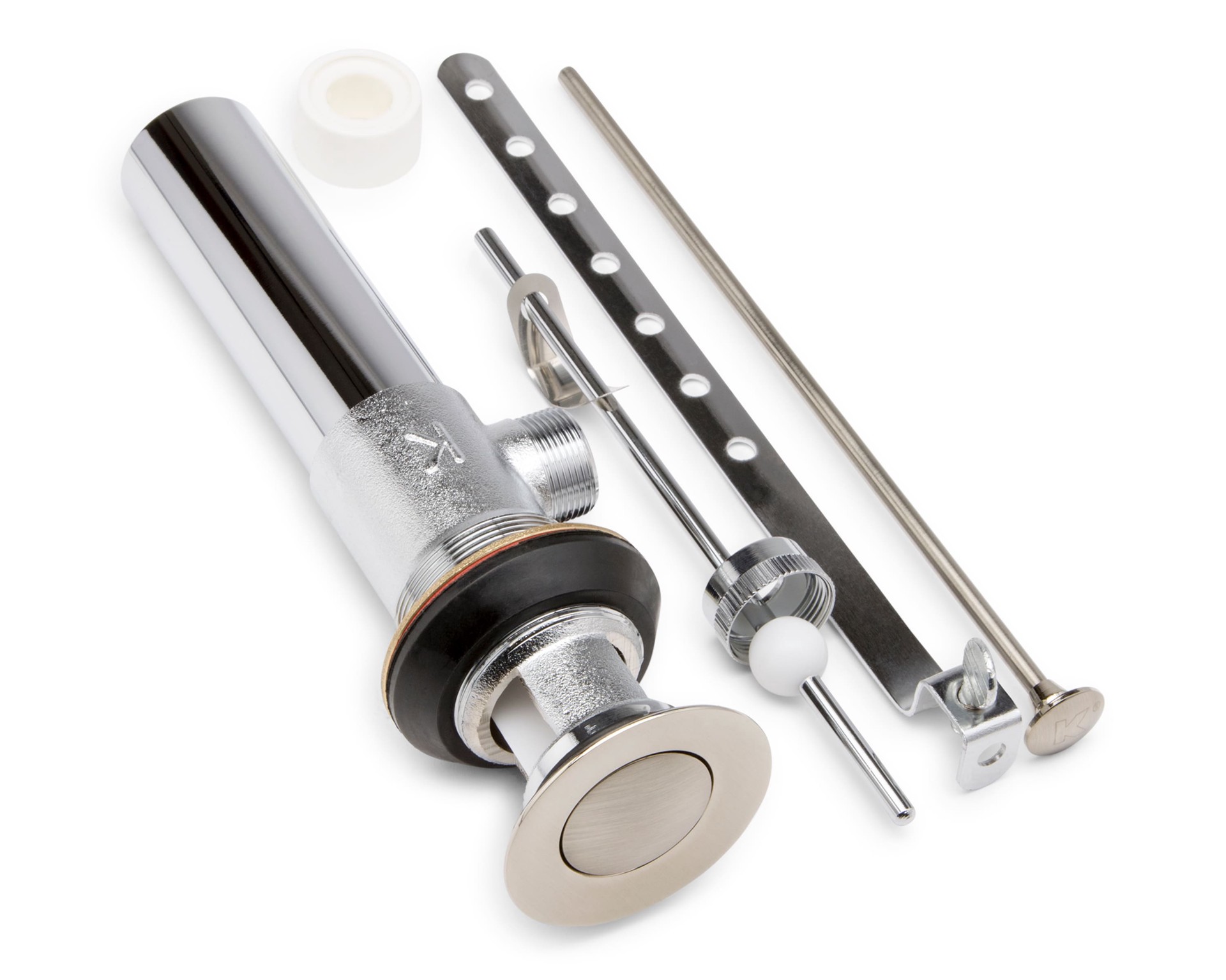 slide 3 of 6, Keeney Brushed nickel Bathroom Sink pop up drain, 1 ct