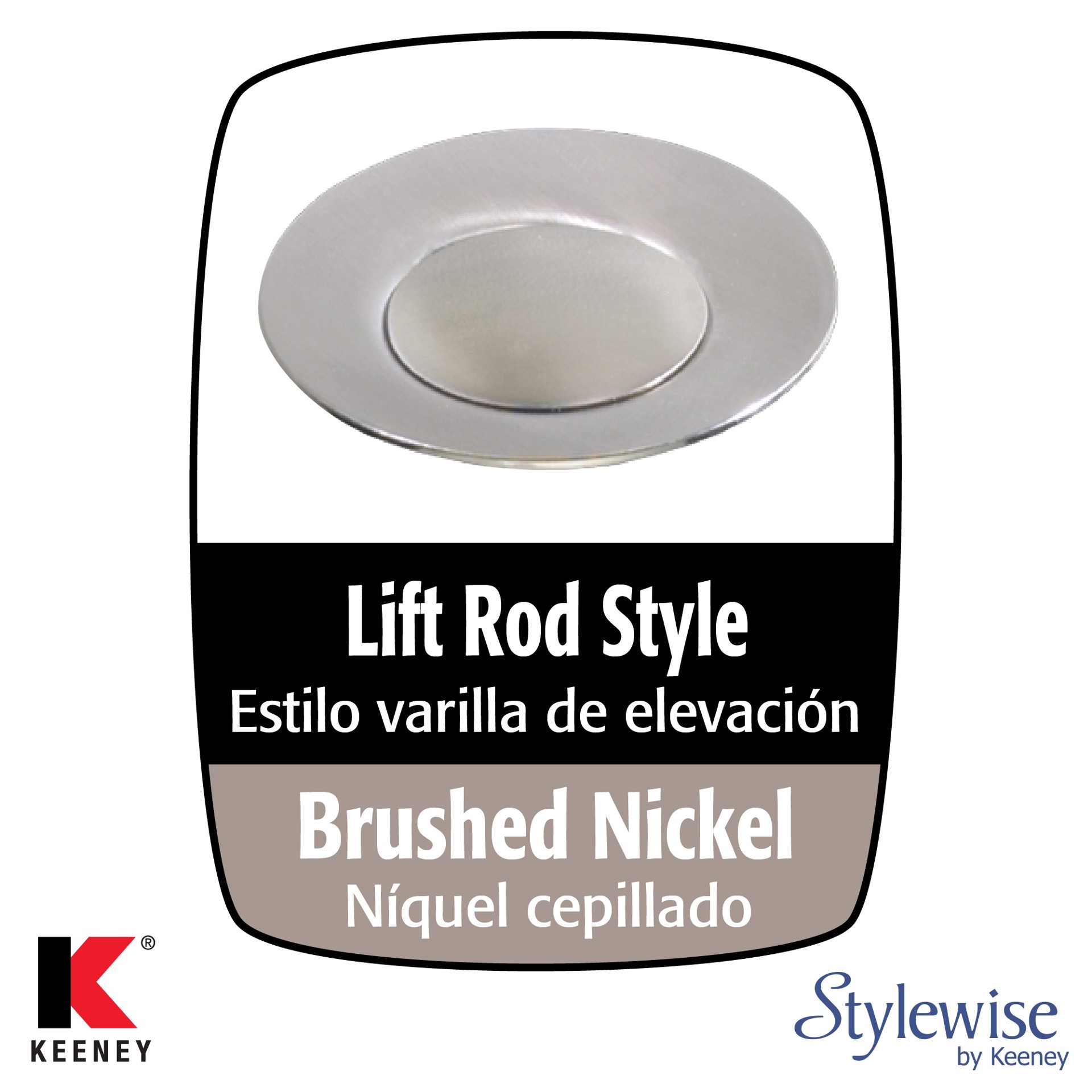 slide 6 of 6, Keeney Brushed nickel Bathroom Sink pop up drain, 1 ct