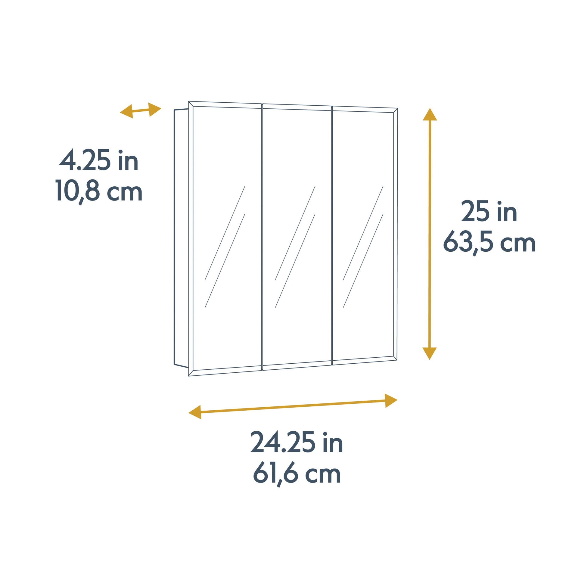 slide 4 of 6, Style Selections 24.25-in x 25-in Surface Mount White Mirrored Rectangle Medicine Cabinet, 1 ct