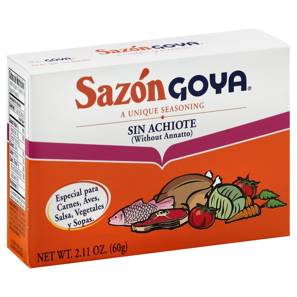 slide 3 of 4, Goya Sazon Seasoning Without Annatto, 2.11 oz