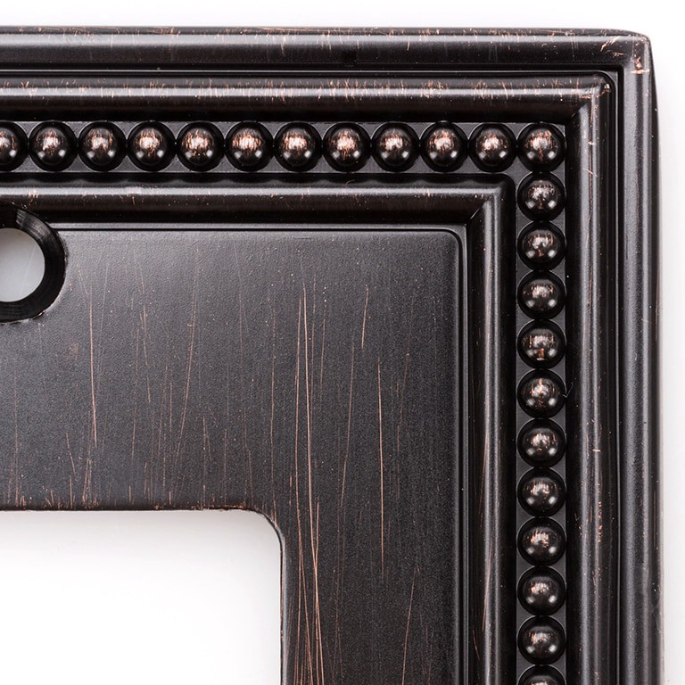 slide 2 of 6, allen + roth Beaded 1 -Gang Midsize Size Venetian bronze Metal Indoor Decorator Wall Plate, 1 ct