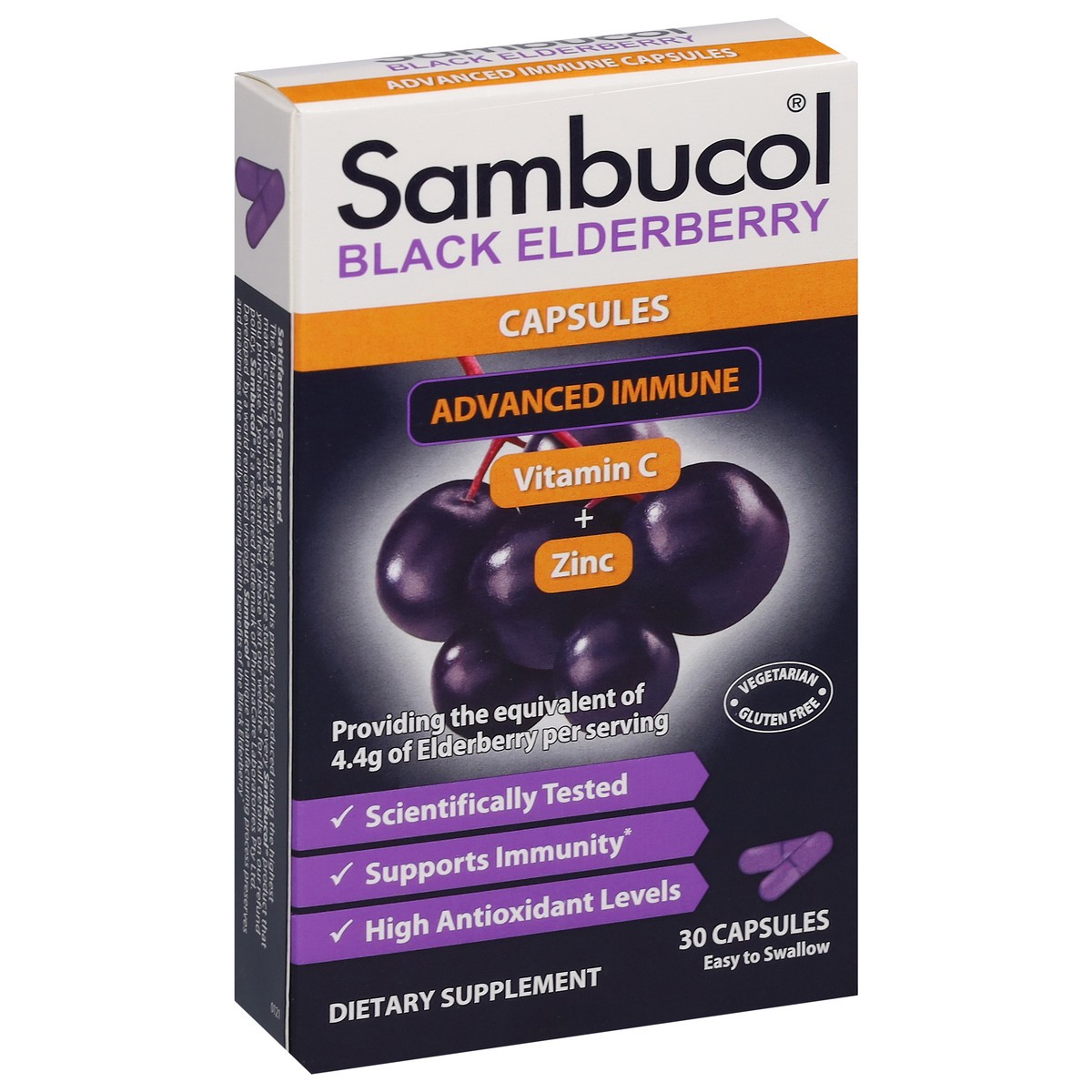 slide 9 of 9, Sambucol Black Elderberry Advanced Immune 30 Capsules, 30 ct