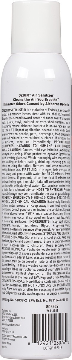 slide 3 of 9, Ozium Original Air Sanitizer 8 oz, 8 oz