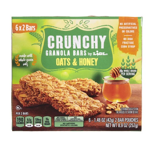 slide 1 of 1, crunchy oats & honey granola bars, 8.9 oz