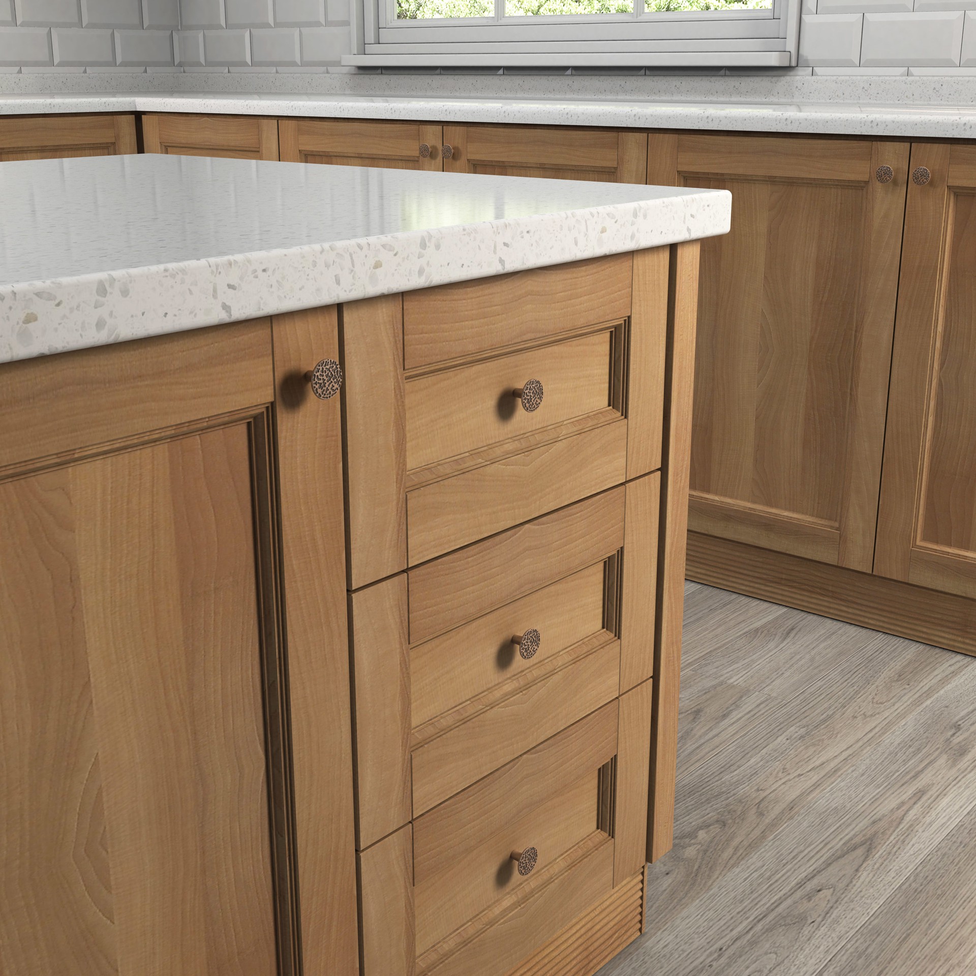 slide 3 of 6, allen + roth 1-1/10-in Aged Copper Round Traditional Cabinet Knob, 1 ct