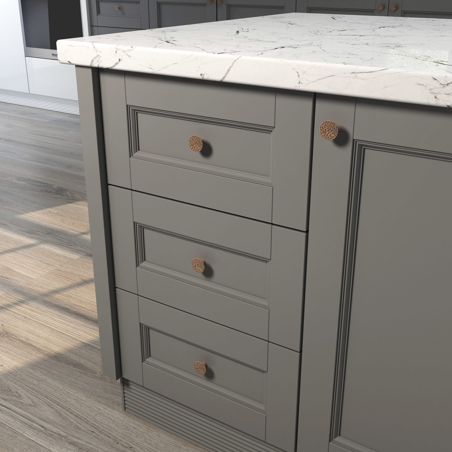 slide 4 of 6, allen + roth 1-1/10-in Aged Copper Round Traditional Cabinet Knob, 1 ct